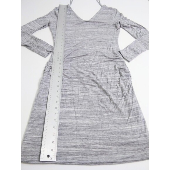Banana RepublicSize Medium Gray Jersey Knit Long Sleeve Snitty LS Dress Ruched - Picture 8 of 9